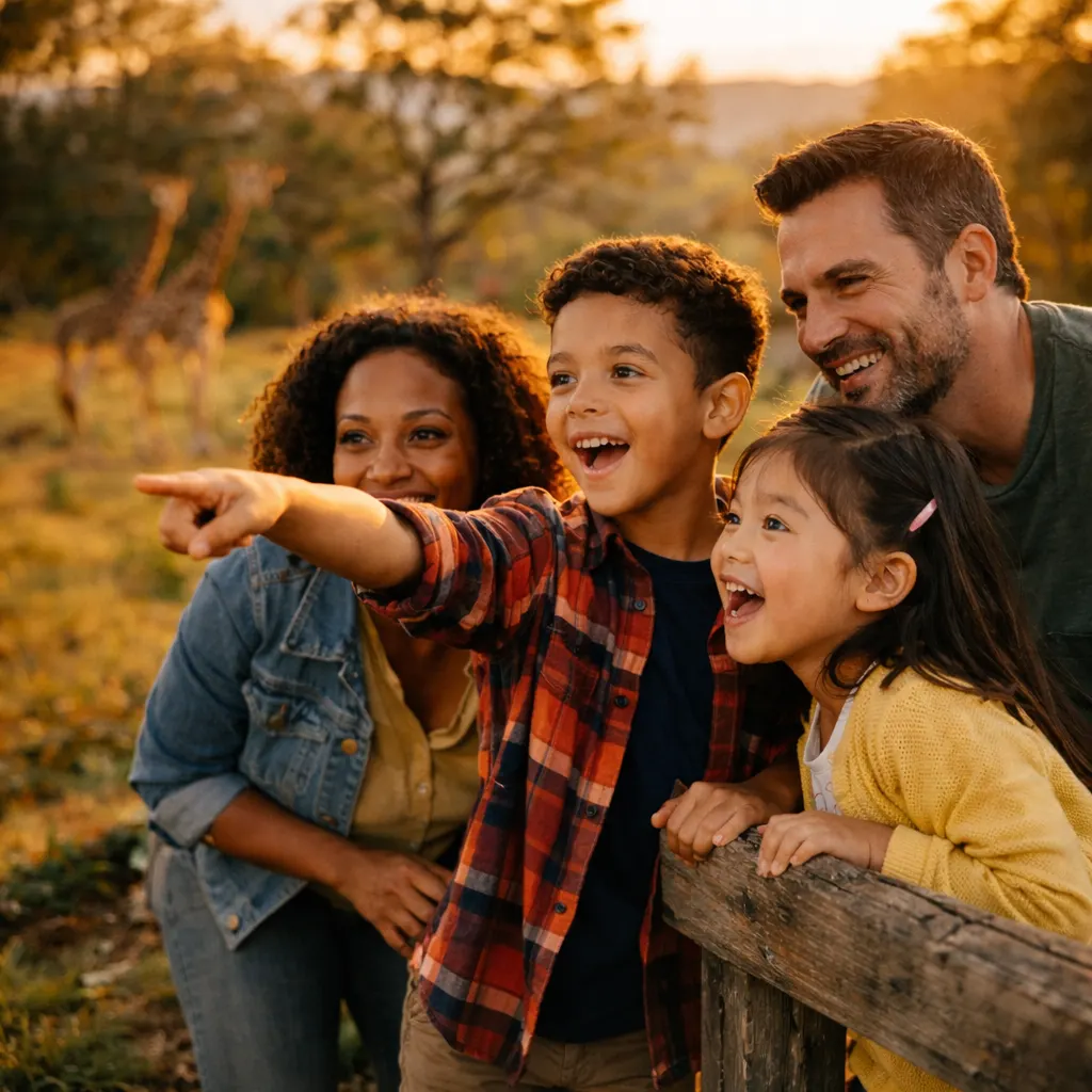 Family enjoying an outdoor California zoo adventure with BayPass Club discounted tickets